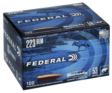 Federal Hornady .223REM 53GR V-Max 100 Pack