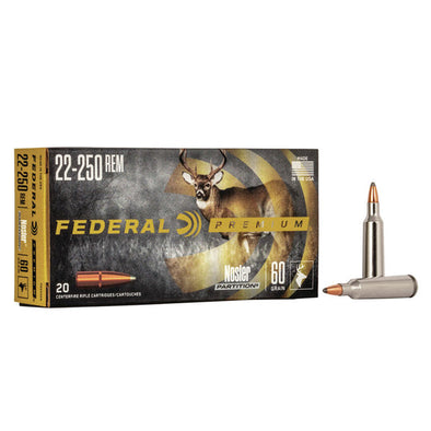 Federal Premium 22-250 Rem 60gr Nosler
