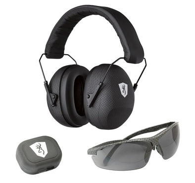 Browning Hearing Protector, Tactical Range Kit W/Shooting Glasses, Black
