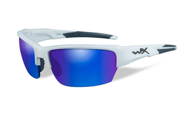 Wiley X Saint - Glossy White Frame with Blue Polarised Lenses