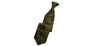 Hoggs of Fife Silk Country Tie - Green/Brown Plaid