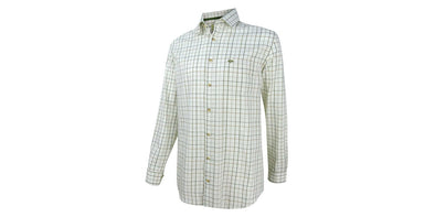 Hoggs of Fife Balmoral Luxury Tattersall Shirt - Green and Brown Check